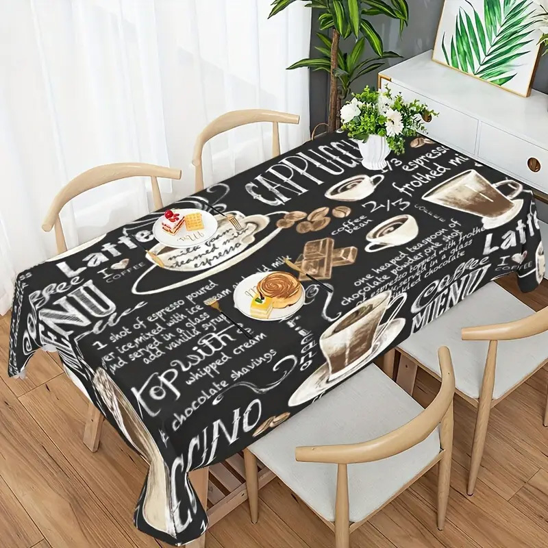

1pc, Polyester Tablecloth, Retro Coffee Table Decorative Cover, Waterproof And Oil-proof Table Cover, Rectangle Simple Style Table Cloth, For Picnic Or Holiday Party, Home Decor