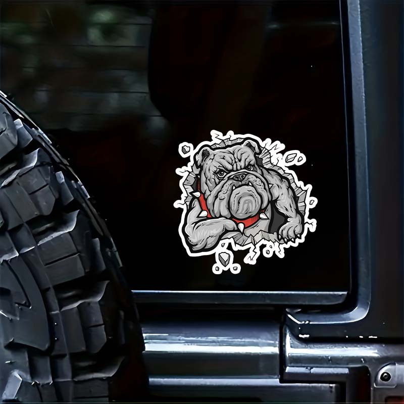 

1pc Simulate 3d Motorcycle And Car Stickers For Scratches And Decoration - Front And Rear Bumper And Window Coverage - Shaggy Dog Design