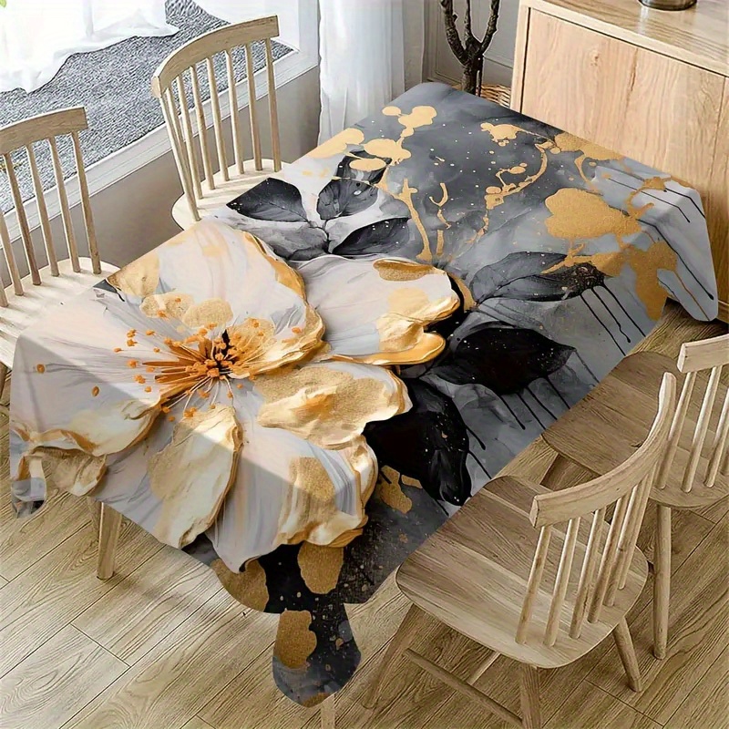 

1pc, Tablecloth, Small Fresh Style Pastoral Table Decor, Rectangle Waterproof And Oil-proof Floral Pattern Elegant Table Cover, For Picnic Or Holiday Party, Room Decor