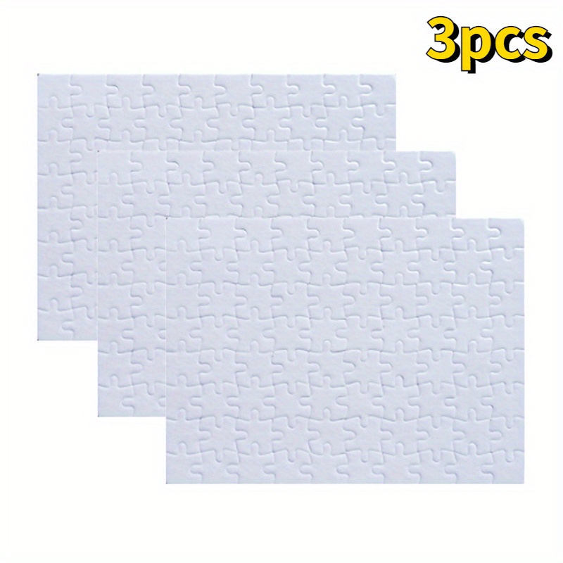 

Lot de 3 transferts pour presse à chaud, 80 pièces de puzzle vierges, Puzzle de sublimation vierge, Puzzle DIY blanc rectangulaire