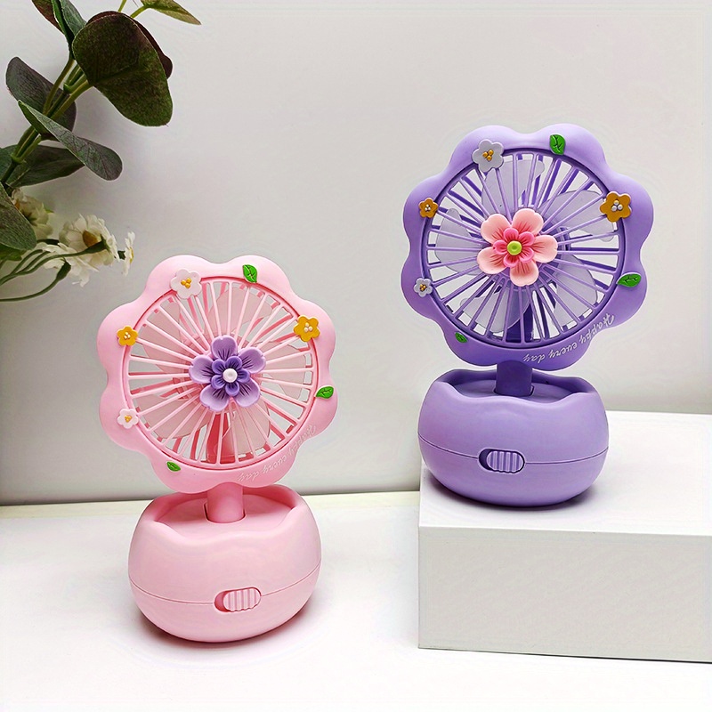 Mini Ventilador Recargable Portátil De Color Caramelo , Enfriador De Verano  , Mano , Por Usb , Silencioso , Aire Coole