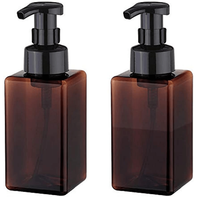 2 Pezzi Di Dispenser Di Sapone Schiumoso, Bottiglia Di Pompa In Plastica  Ricaricabile Per Sapone Liquido, Shampoo, Body Wash, Kit Da Viaggio  (marrone), 450 Ml (15 Oz)