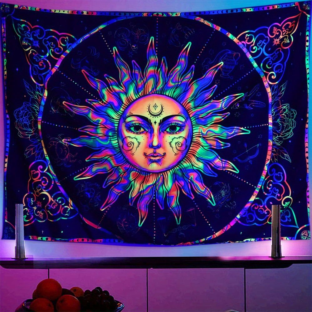 Trippy Glow In The Dark Tapestry - Temu