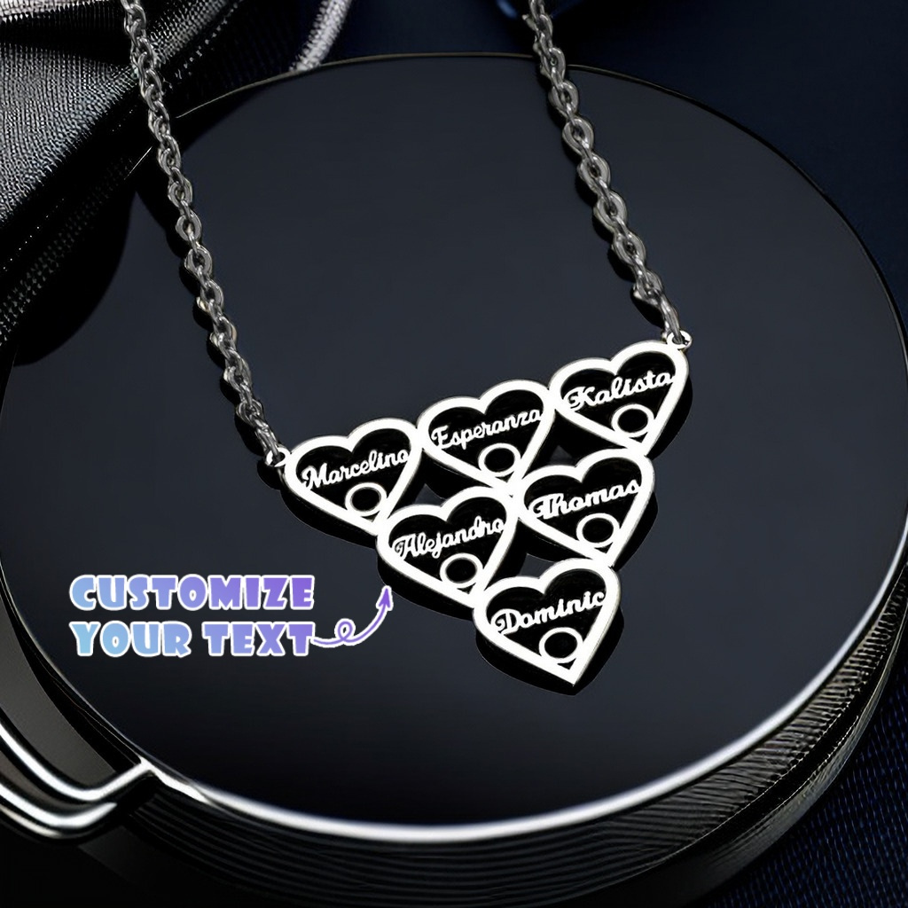 1pc customized heart family tree necklace fathers day gift personalized family tree necklace for men