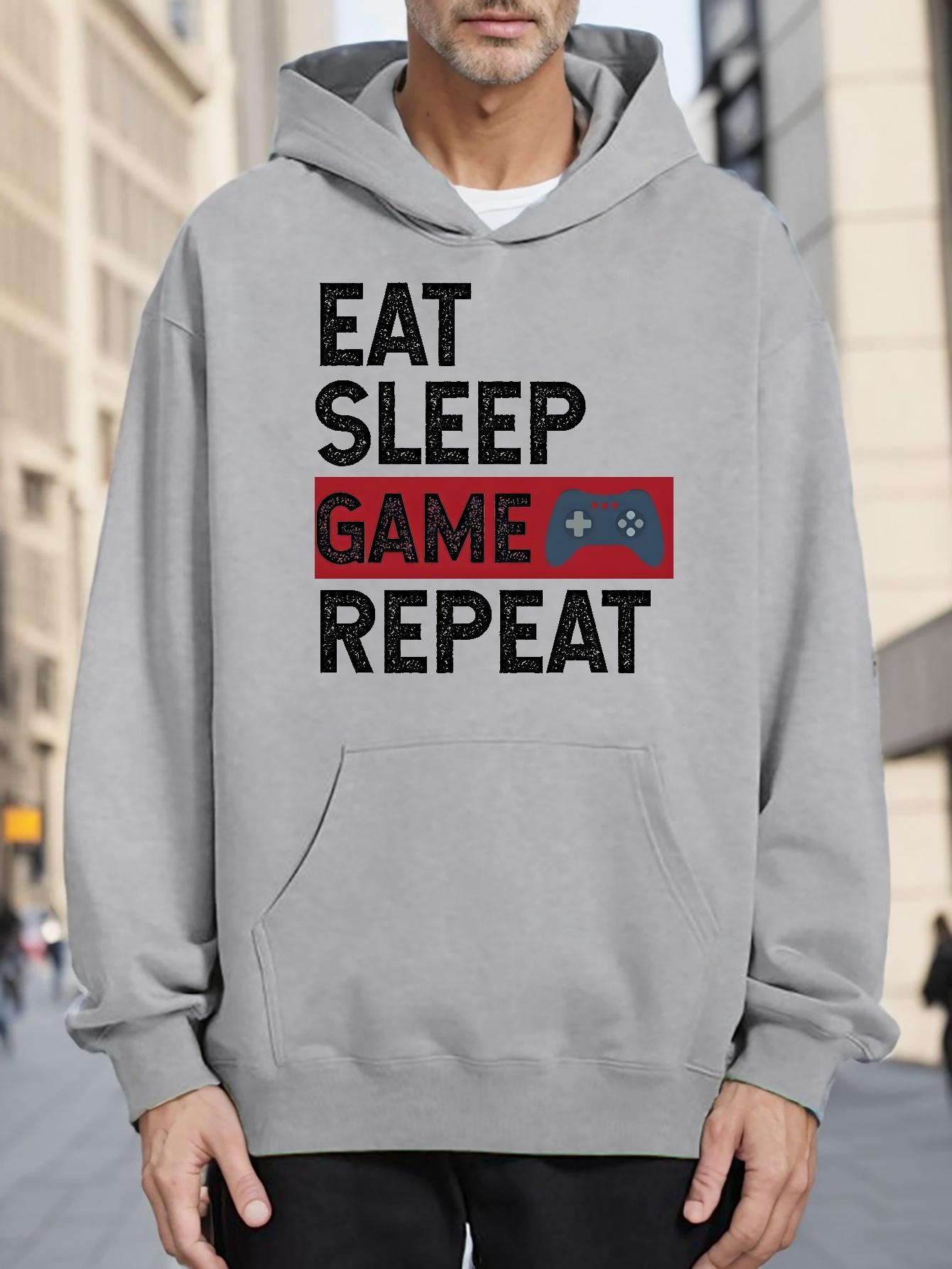 Sweat-shirt Digging Mining Eat Sleep Repeat - Aquarelle - Cadeau Humoristique - Coupe Classique - 241 G - 11