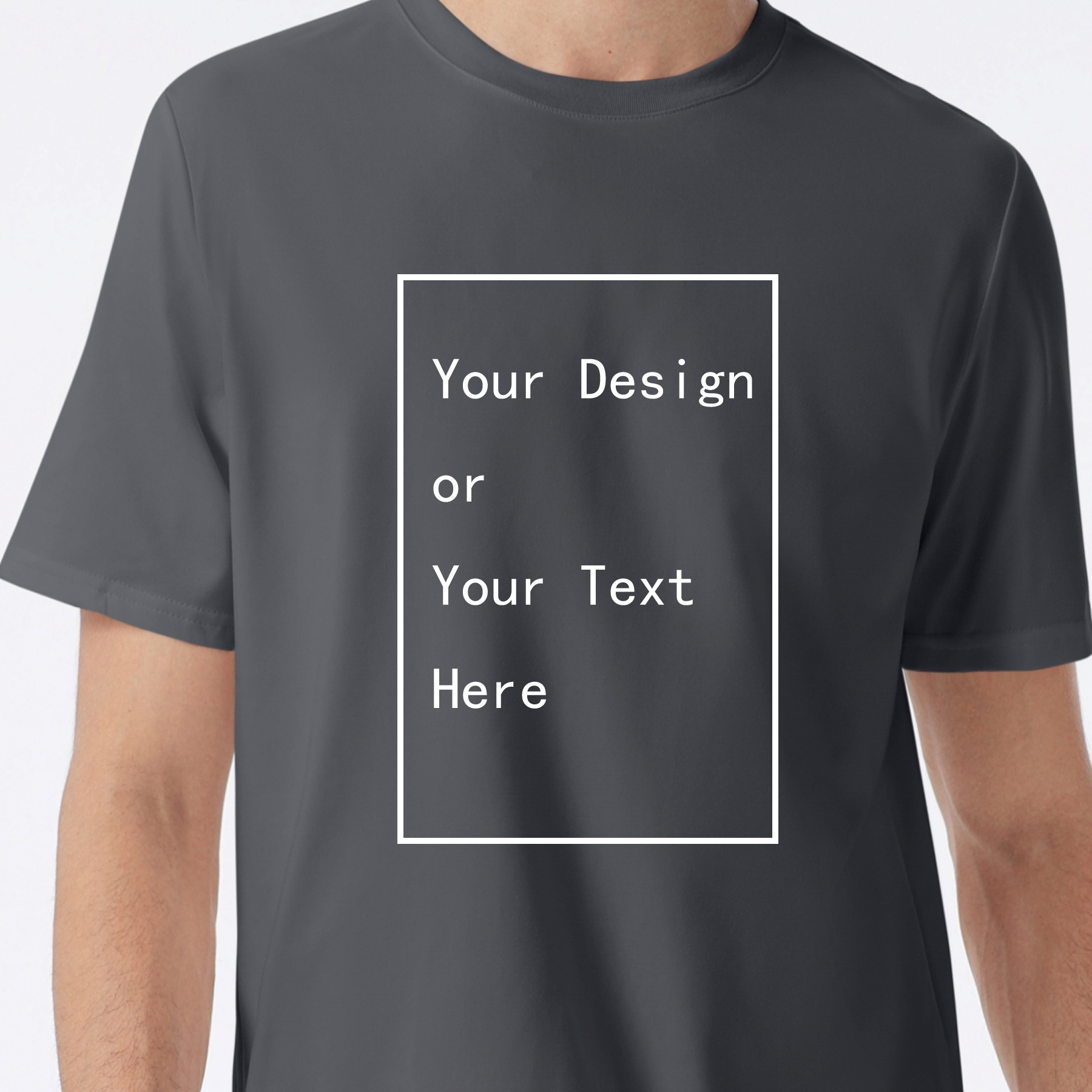 

Customized Your Design Or Your Text Here Graphic Print Men's Creative Top, Casual Short Sleeve Crew Neck T-shirt, Men's Clothing For Summer Outdoor Sports