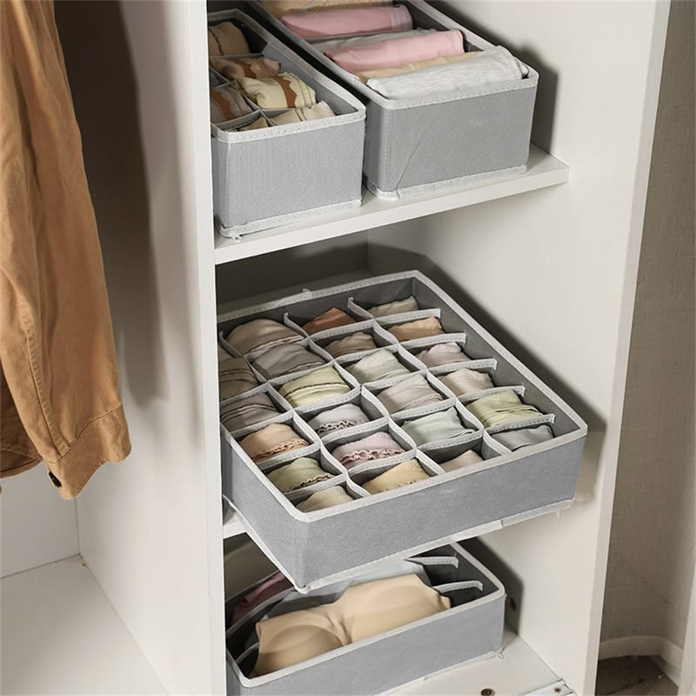 1pc drawer organizer 24 grids organizer divider foldable cabinet closet organizer and storage box for storing socks underwear ties details 4