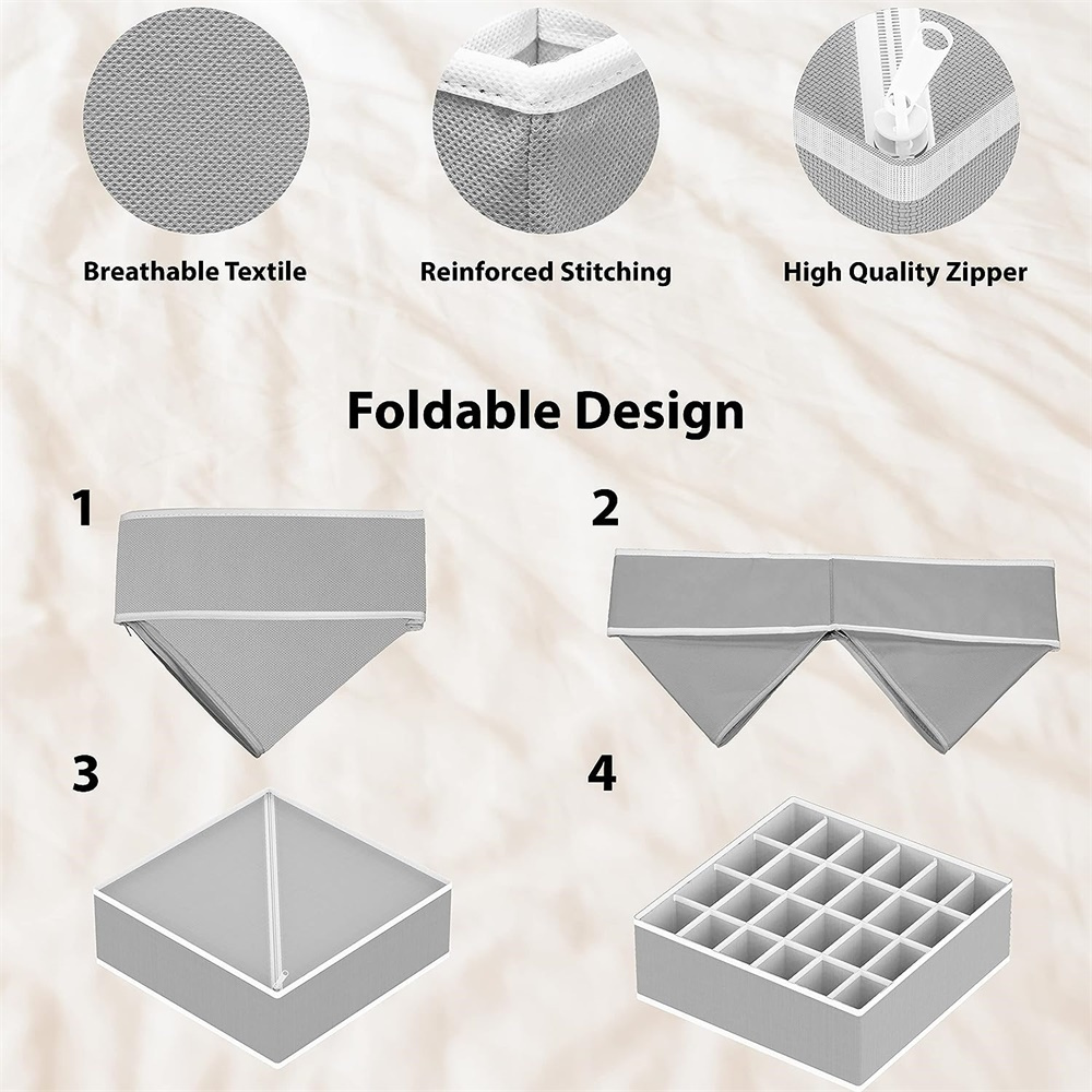 1pc drawer organizer 24 grids organizer divider foldable cabinet closet organizer and storage box for storing socks underwear ties details 7