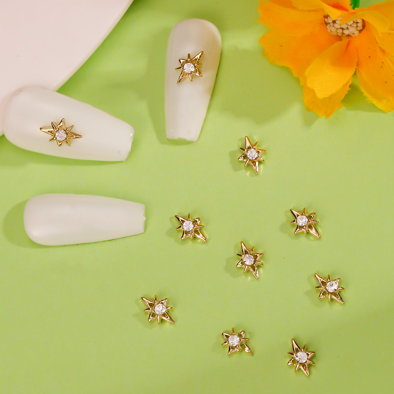 

A Set Of 10 Star-shaped Nail Art Decorations