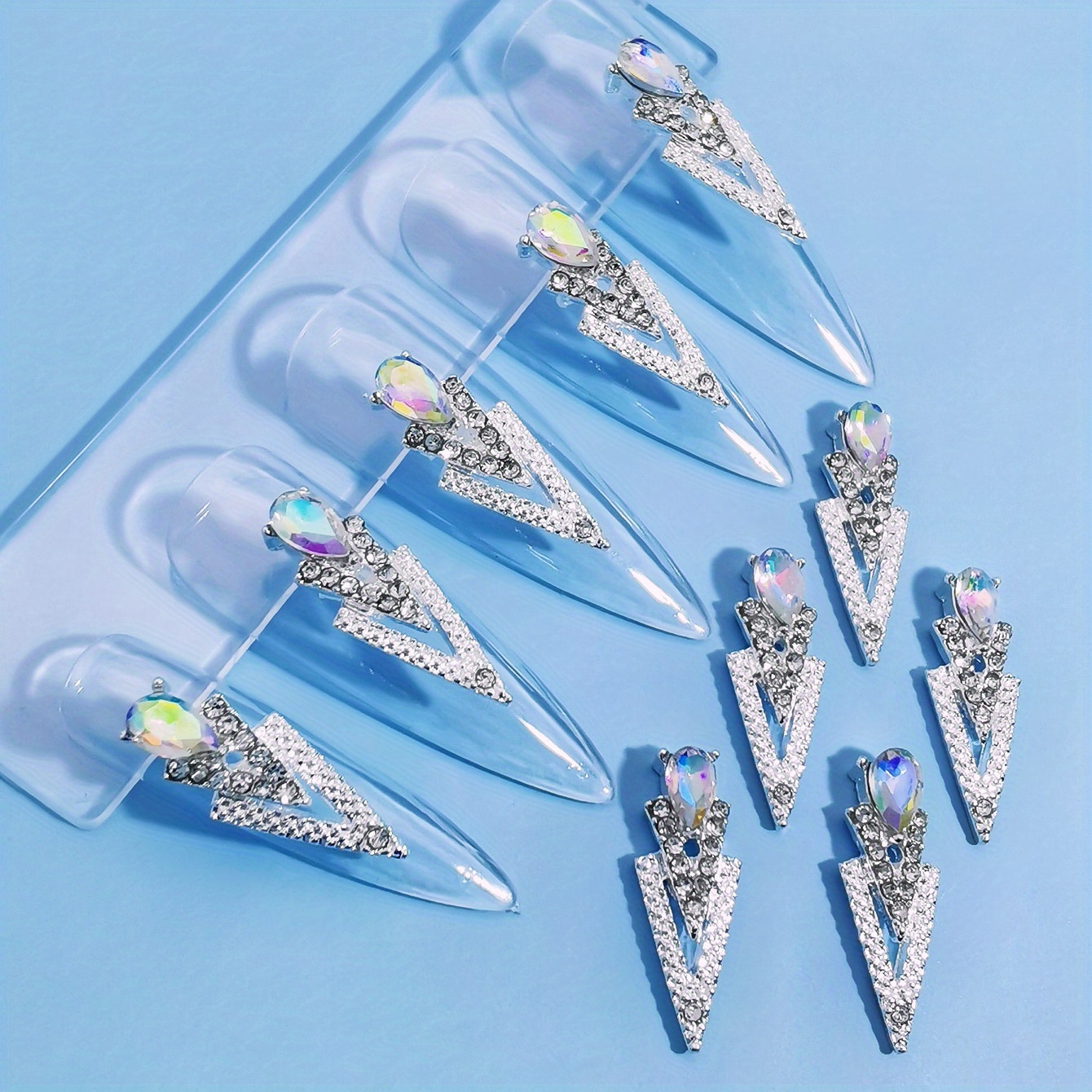 

10pcs Nail Charms With Rhinestones, Nail Art Accessories, Nail Art Supplies For Women And Girls, Nail Art Jewelry