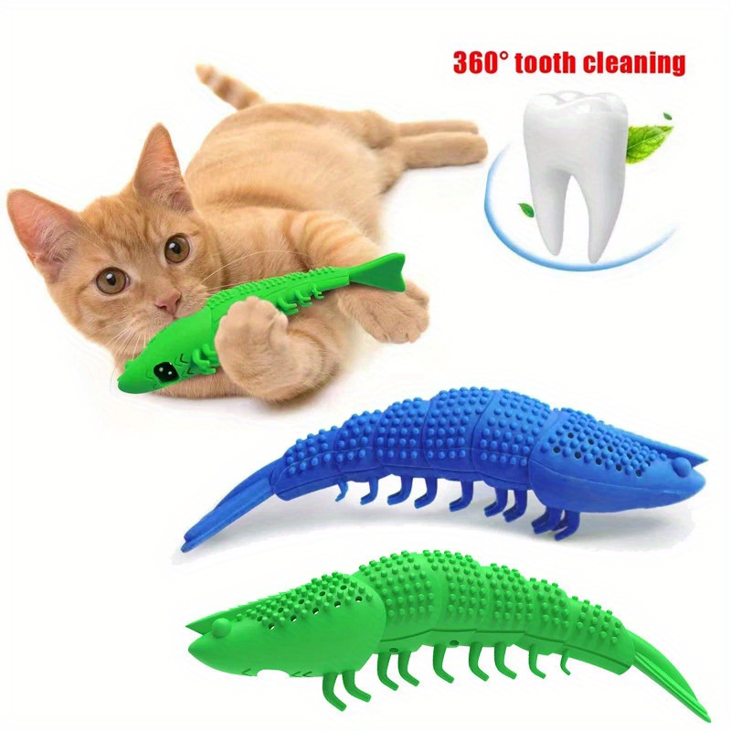 

Cats 360 Degree Teeth Cleaning Accessories, Pet Toy Interactive Games Rubber Toothbrush Chew Pet Cat Supplies