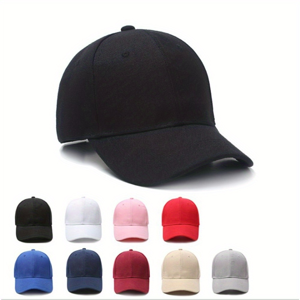 

Cool Trendy Curved Brim Baseball Cap, Solid Color Breathable Trucker Hat For Diy, Snapback Hat For Casual Leisure Outdoor Sports