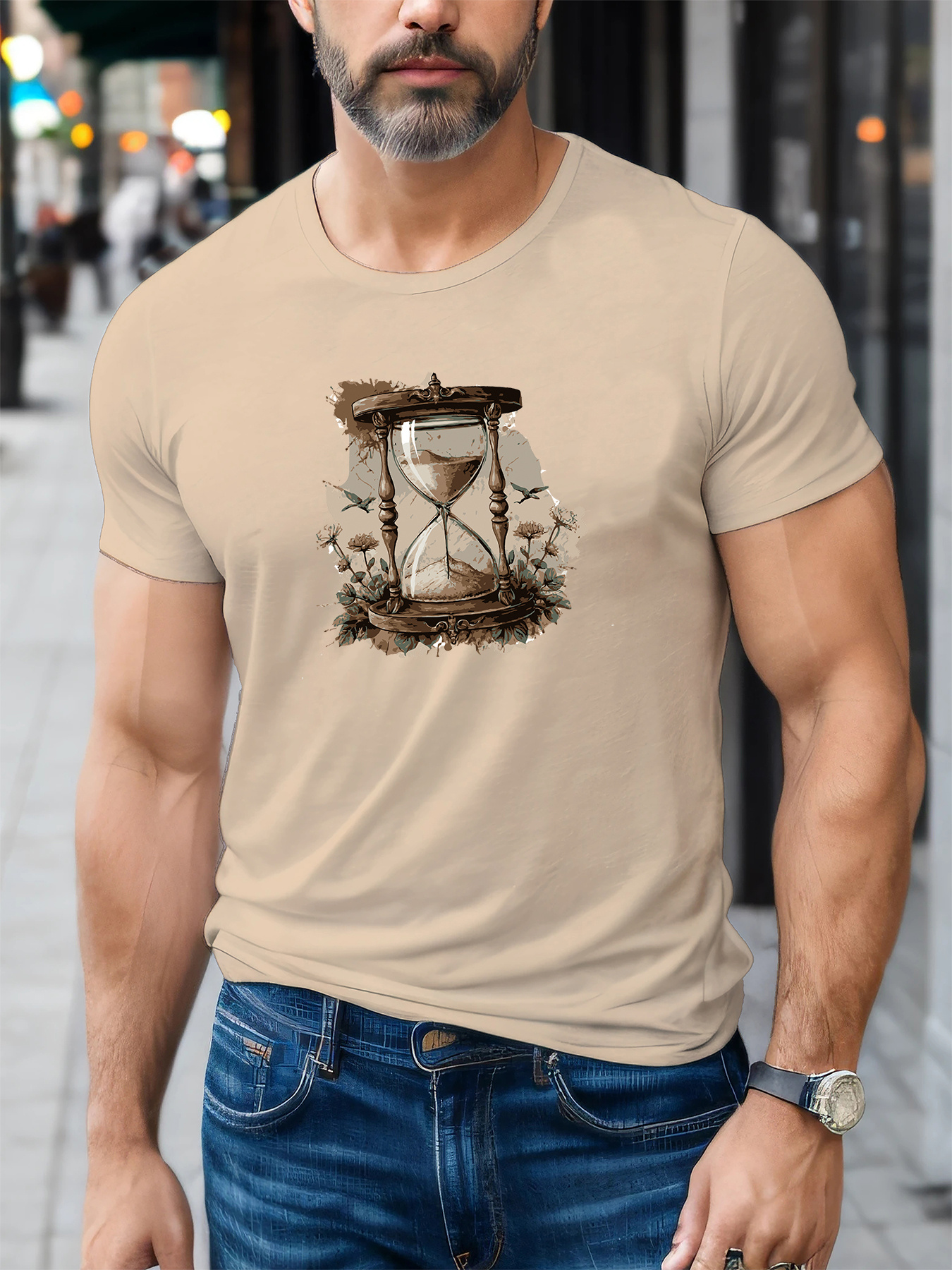 FashionOutfit Men's Casual Solid Cotton Short Sleeve Crew-Neck T-Shirt - Basic Tee Regular Fit