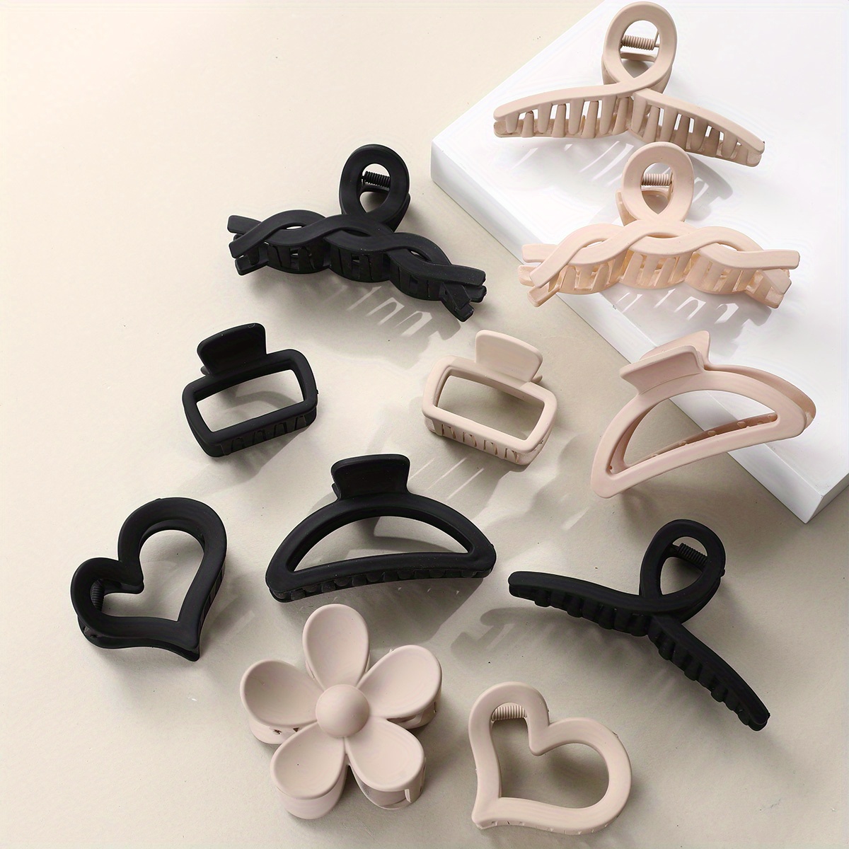 

11pcs/set Women's Hair Claw Clip Frosted Non-slip Creative Simple Style Hair Clip Set Hair Accessories For Daily Life Use