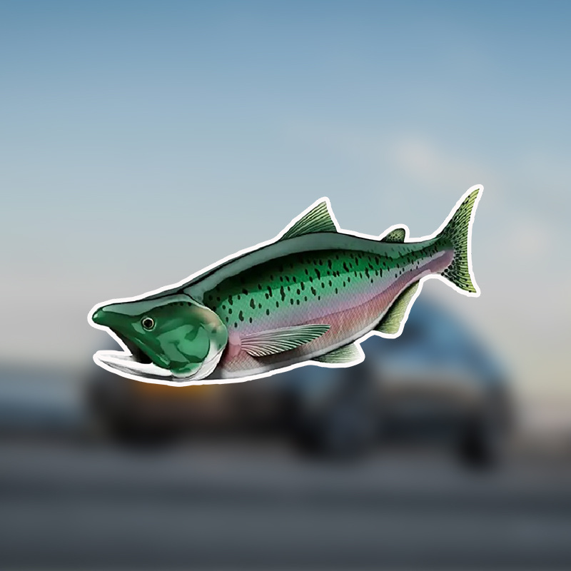 1pc Salmon Beautiful Vinyl Sticker Fish Decals For Boat Car Vehicle Truck  Fishing