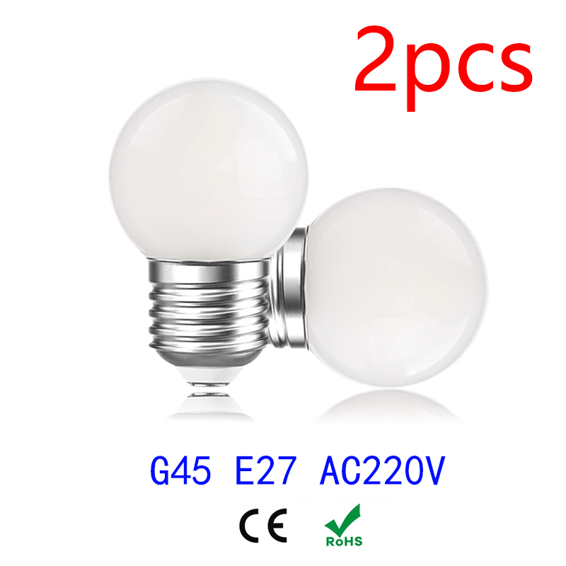

2pcs E27 3w G45 Led Bulb Equivalent To 90w Incandescent Lamps, Daylight White 6000k Warm White 3000k 300 Lumen Ultra-bright Bulb Lamp, Applicable To Living Room, Kitchen, Bedroom And Office