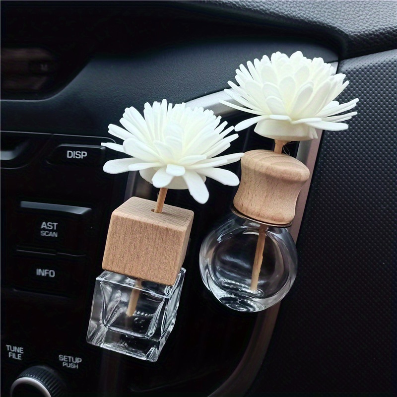 

3pcs Vase, Flower Vent Perfume Bottle, Essential Oil Glass Empty Bottle, Car Perfume Glass Diffuser Bottles, Perfume Free Car Vent Ornament, Home Decor Ornament, Car Accessories