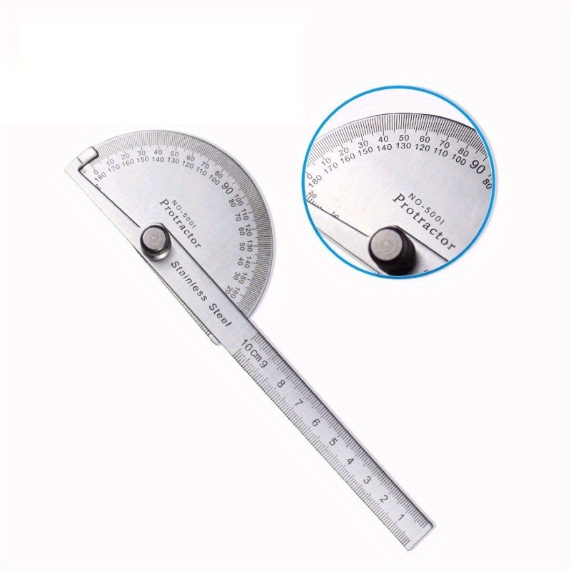 

Angle Ruler Simple Protractor Universal Angle Measuring Ruler 180 Degree Steel Angle Double Arm Protractor