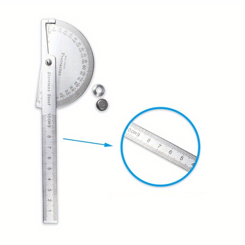 Angle Ruler Easy Protractor Universal Angle Measuring Ruler 180 Degree Steel Angle Double Arm Protractor