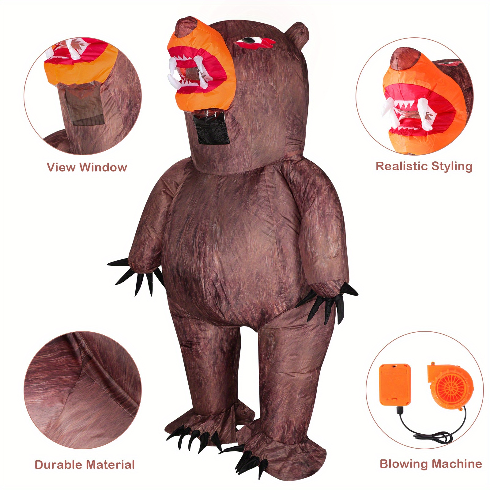 Boxing Bear Brown Inflatable Mascot Costume