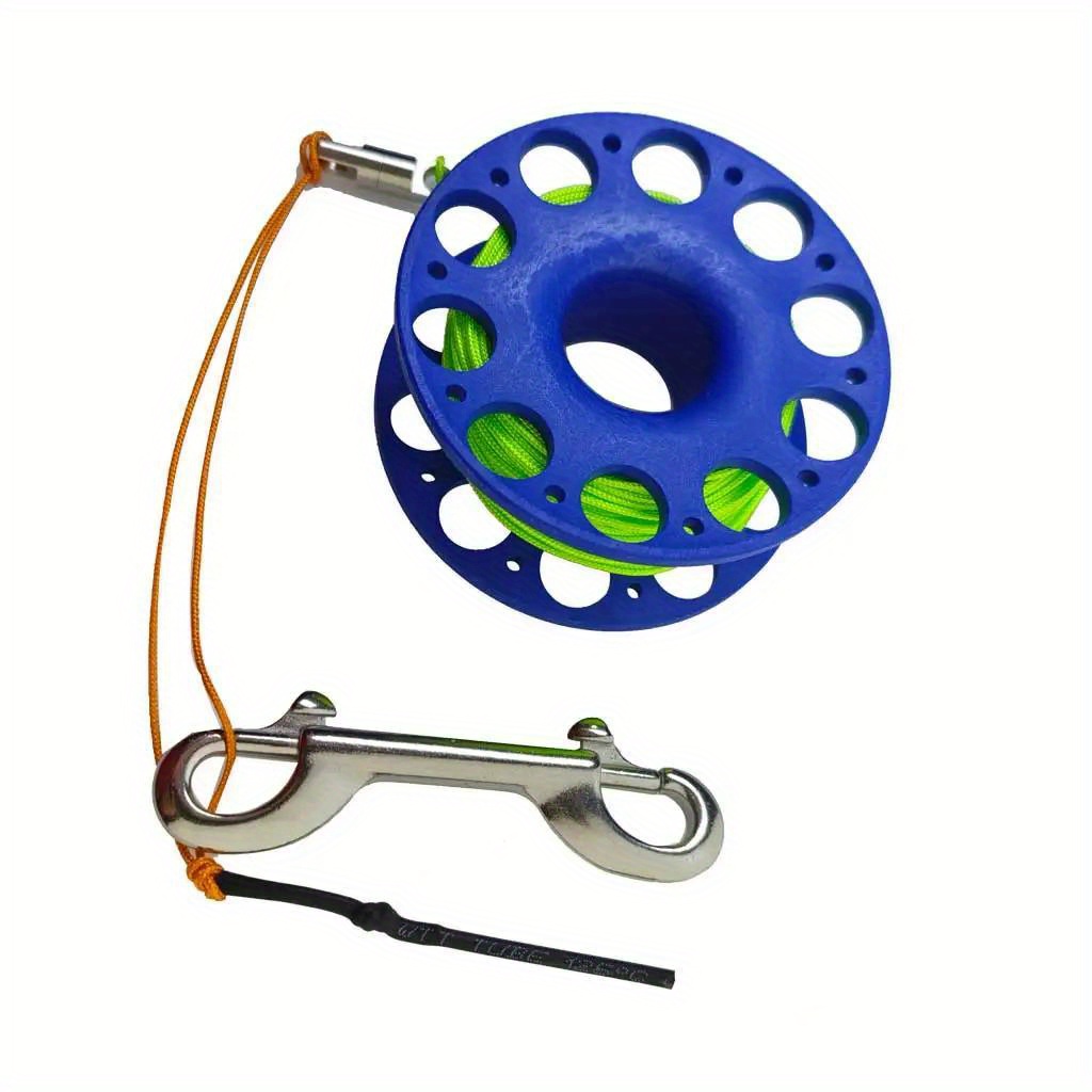 1pc 15m/30m(590.55in/1181.1in) * Diving Reel, Aluminum Alloy Large * Spool,  Finger Reel With Snap Clip, For Underwater Diving, Snorkeling