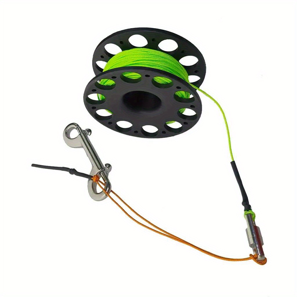 Lacooooppia Scuba Diving Reel With Stainless Steel Double End Bolt Snap Dive Reel Dive Spool Reel For Spearfishing Scuba Diving Equipment Red Reel