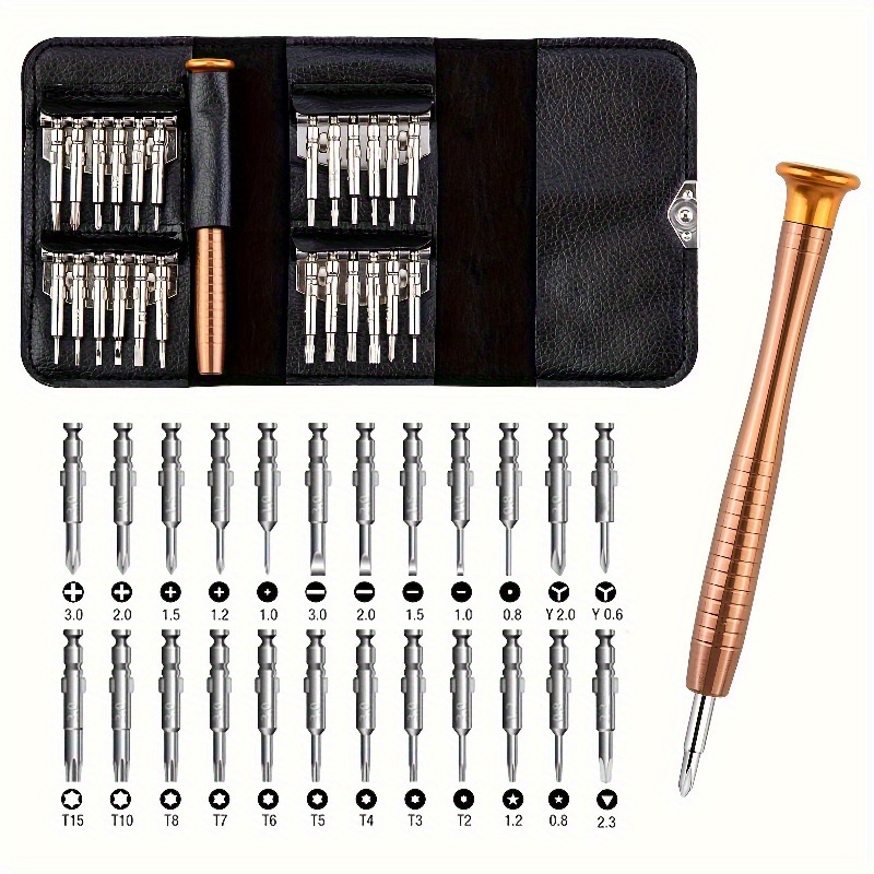 TEMU 25-in-1 Small And Screwdriver Set, Mini Pocket Screwdriver Set For Repairing Electronics, For Macbook, For Iphone, For Ipad, Glasses, Watches, Tablets And More