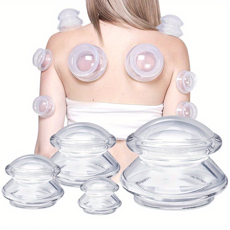 1set Silicone Cupping Kit Home Use Moisture Absorbing Fire Cupping  Transparent Negative Pressure Cupping Massage Gua Sha Rubber Easy Cupping  Set - Health & Household - Temu