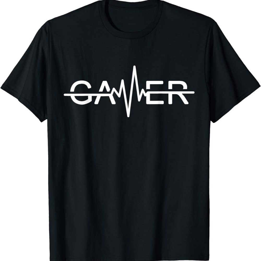 

Crew Neck Gamer Print Men's Fashionable Summer Short Sleeve Sports T-shirt, Comfortable And Versatile