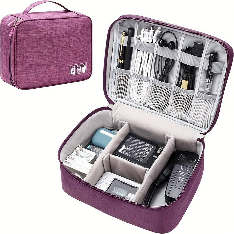 

1pc Organizer Bag, Waterproof Travel Storage Handbag For Cable, Charger, Phone, Usb, Sd Card, Hard Drives, Power Bank, Cords