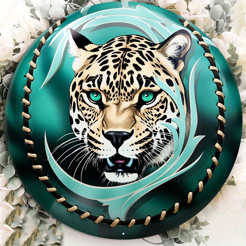 

1pc Round Aluminum Metal Sign, Creative Animal Pattern Metal Sign Decor, Home Decor, Wall Decoration