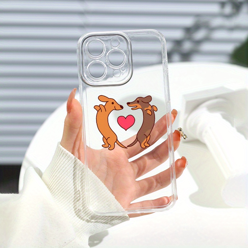 

Cartoon Dog & Heart Phone Case For Iphone 15 15pro 14 13 12 Pro Max 11 Xs Max Xr 6s 7/8plus To1 Protection Phone Case