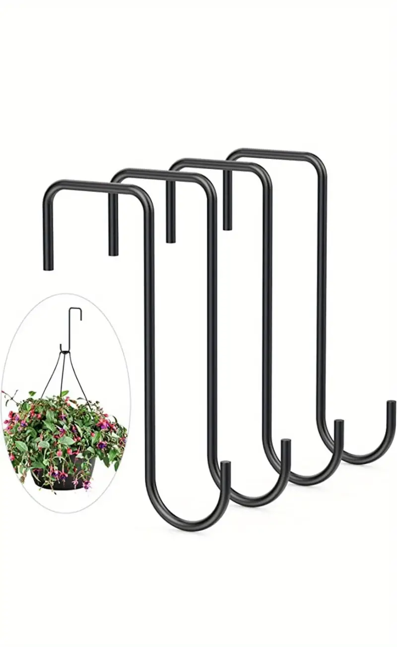 4pcs Fence Hooks Robust Door Hangers Made Of Stainless Steel For Hanging  Plants Garden Decorations Outdoor Accessories Black - Patio, Lawn & Garden  - Temu