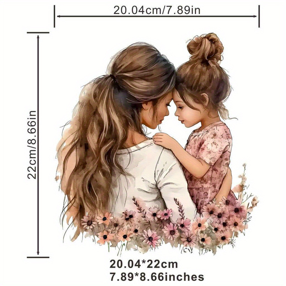 Iron Polishing And Heat Transfer Design On Vinyl Transfer Stickers For Mother And Daughter. Iron Polishing On T-shirts, Clothing Bags, Pillows, Diy Craft Items Suitable For Men And Women.