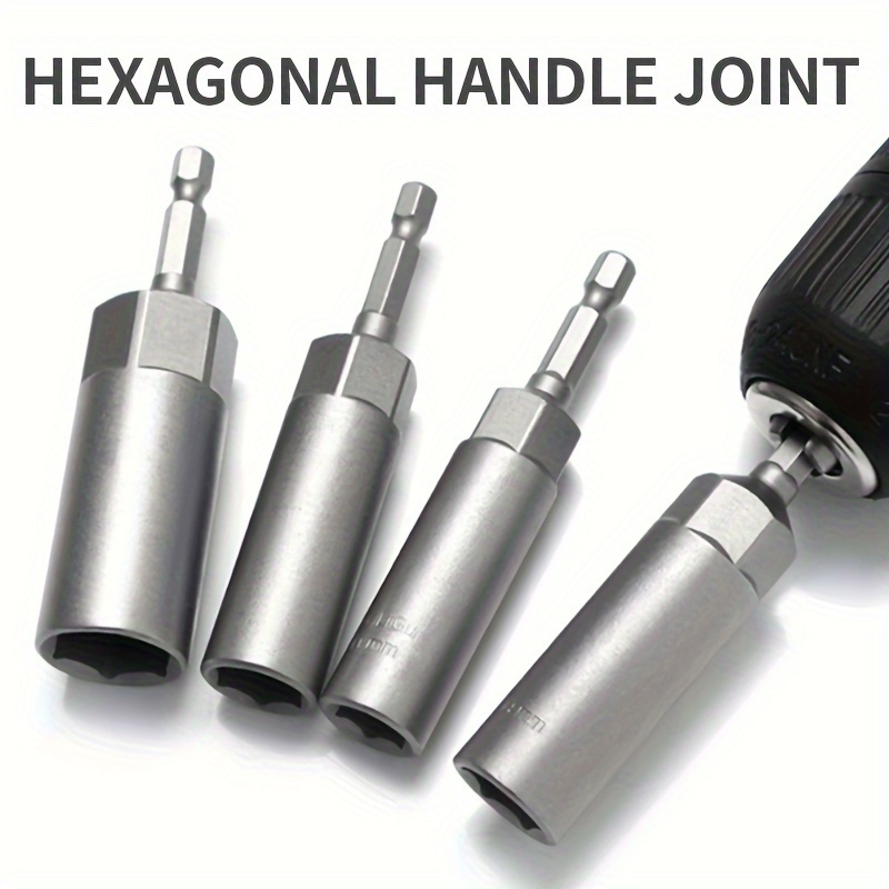 

5pcs The Deepest In The Market, Deepened And Extended Hexagonal, Wind Batch Socket Wrench, 45mm Deep Socket, Hexagonal Wind Batch Socket Head