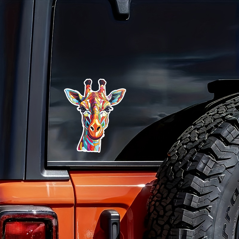 

Colorful Giraffe Animal Sticker - Waterproof Vinyl Decal For Car Bumper, Laptop, Water Bottle, Luggage, Wall, And Window