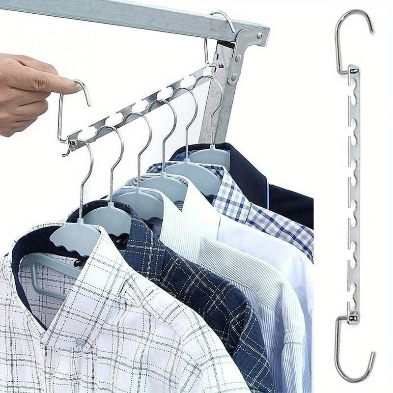 

37cm Multi-purpose Metal Hangers With Hook: 6 Hole Clothes Wardrobe Organizer For Ironed Garments