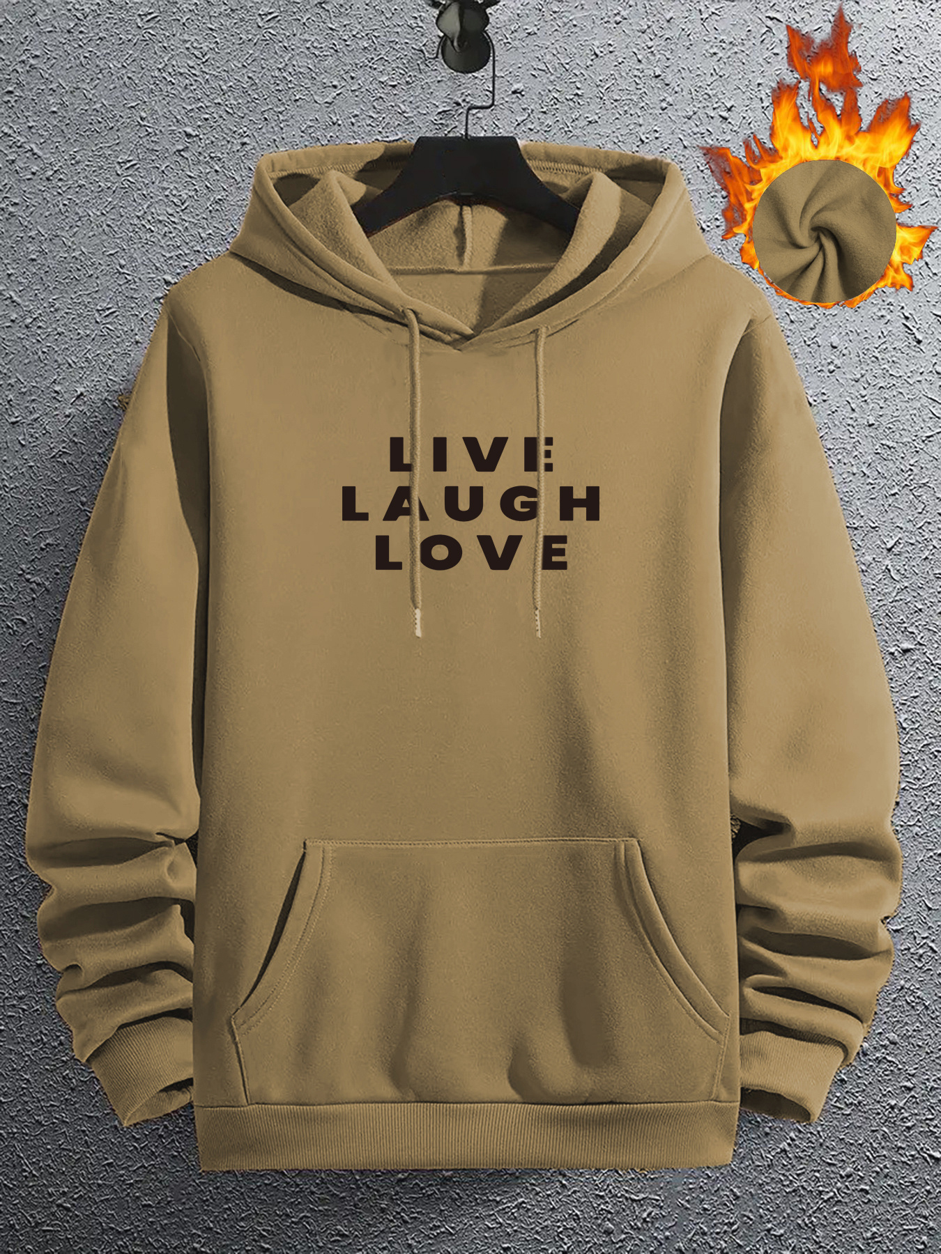 live laugh love print men's punk style pullover round neck Temu