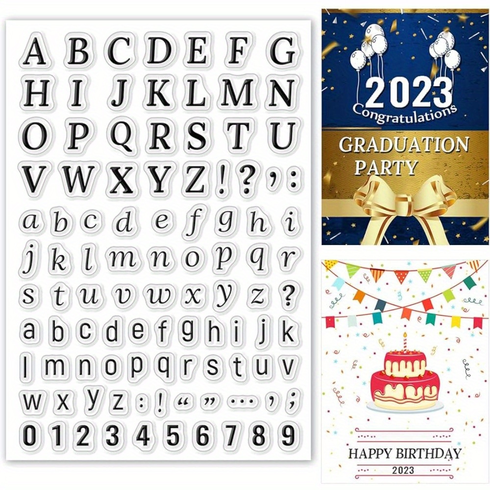 

1pc Transparent Rubber Seal Stamps, Alphabets Letters Numbers Retro Rubber Clear Stamp For Cards Making Diy Scrapbooking Photo Journal Album Decoration