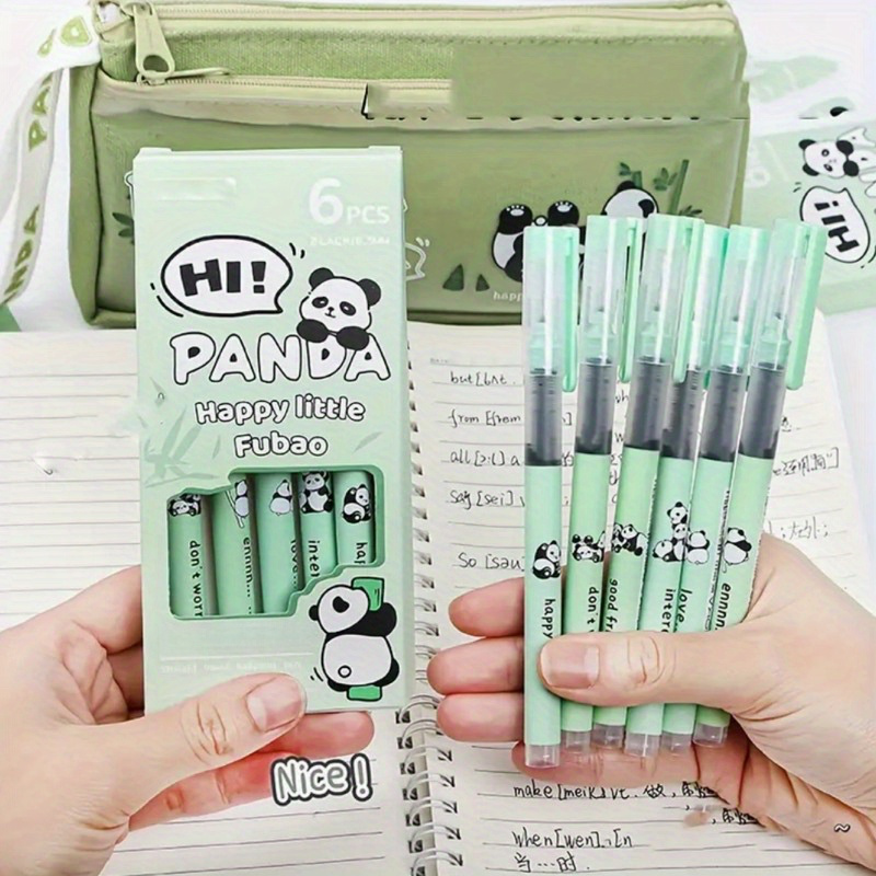 

Set Of 6 Adorable Panda Cubs Liquid Gel Pens, School Supplies, Kawaii Stationery, School Colors, Writing Pens, Teenage Essentials, Affordable Items, Cute Aesthetic Supplies, Cool Little Gadgets