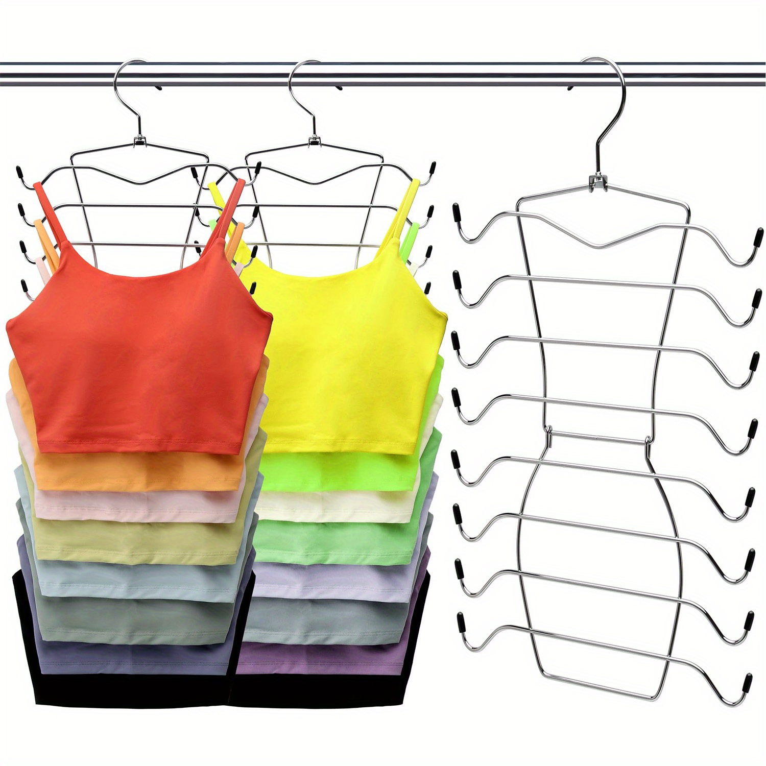 

2pcs Vest Hanger With Multi-layer, Space Saving Bra Rack, Non-slip Hanging Sport Bras Holder, Closet Organizers And Storage For Camisoles, Bras, Swimsuits