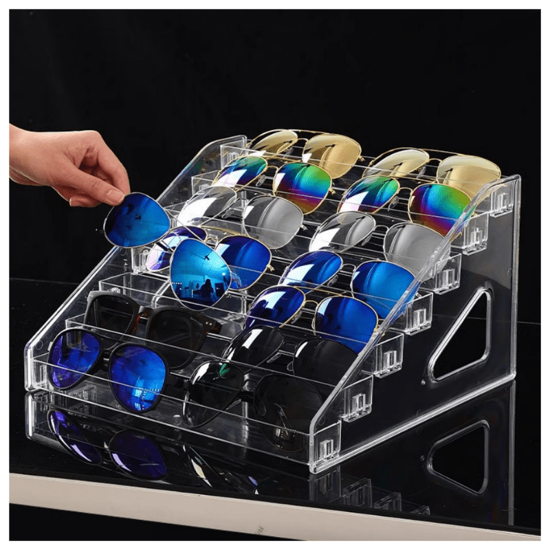 

Glasses Display And Storage Rack, Multi-layer Ladder Storage Rack Organizer, Sunglasses Display Stand Holder, Transparent Acrylic Glasses Storage Box