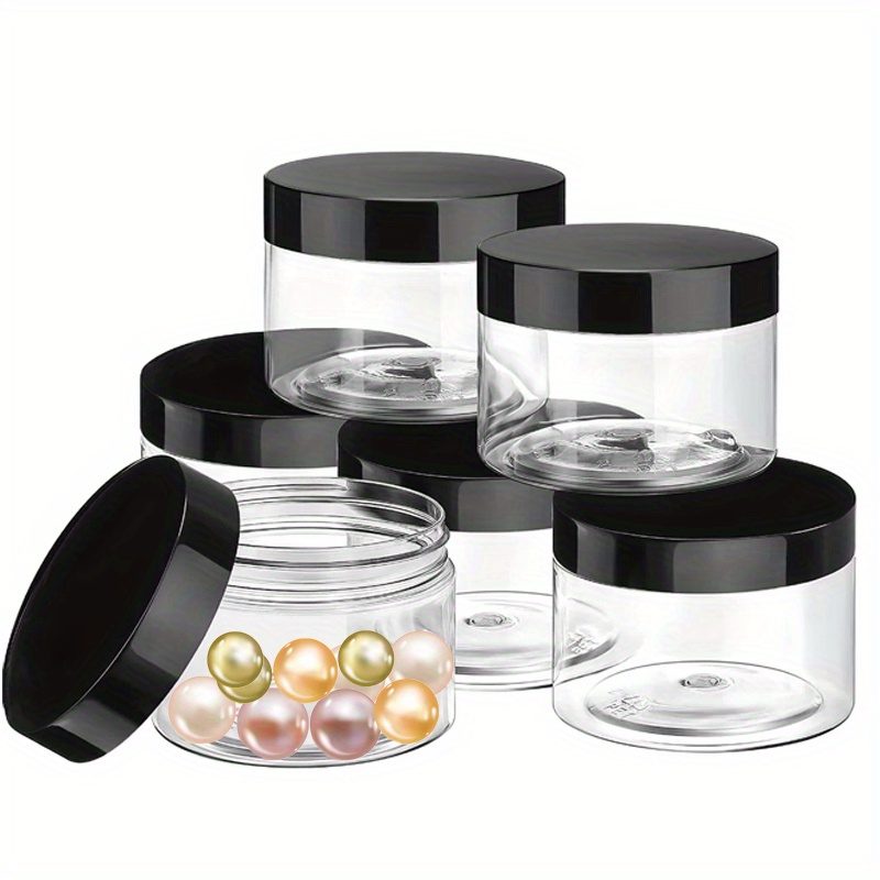 

4/6pcs 50g Plastic Jars Container Round Clear Cosmetic Jars For Travel Storage Make Up Eye Shadow Powder Pot Hair Wax Jar