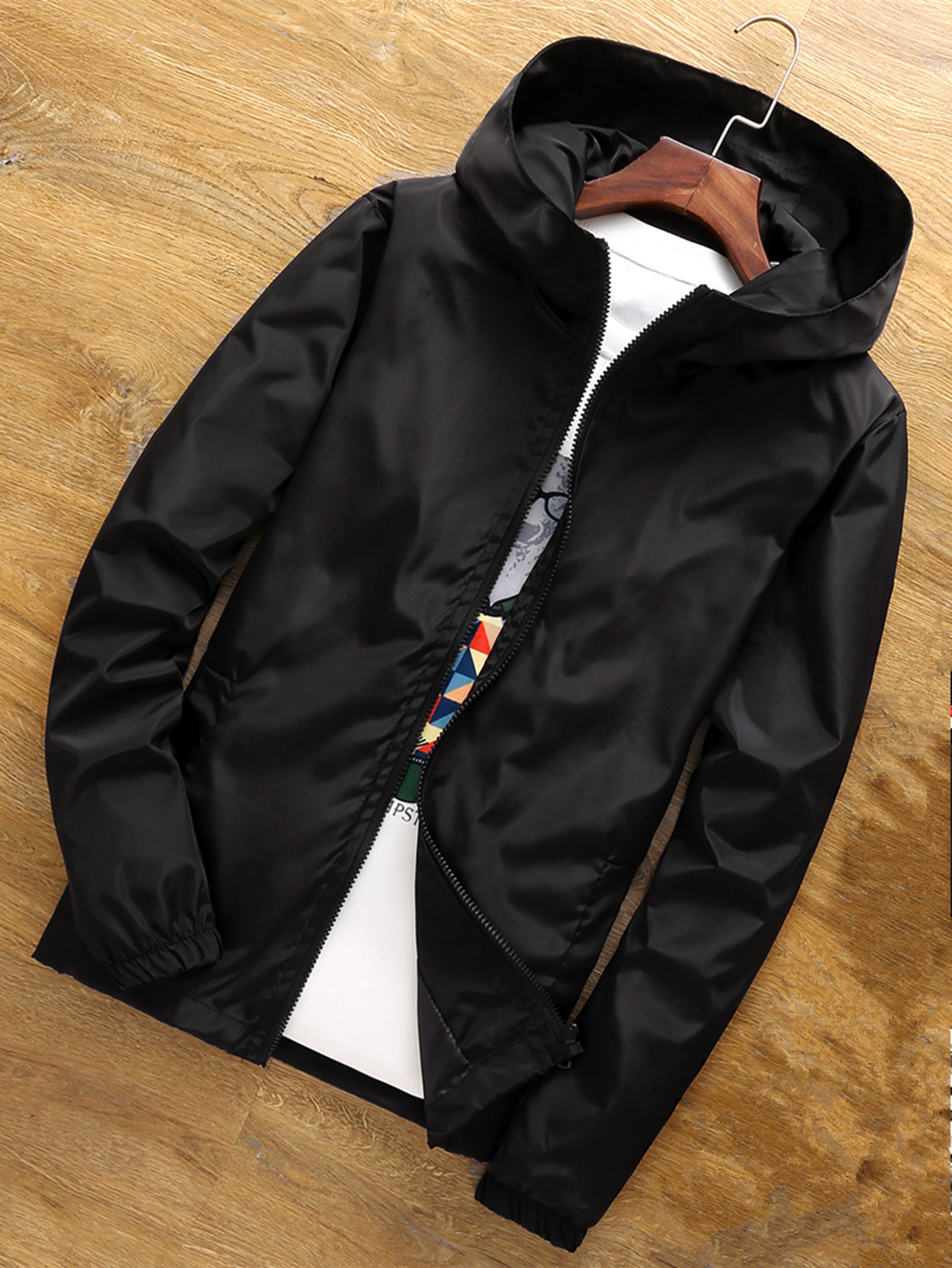 Men's Casual Hooded Windbreaker Jacket Lightweight Thin Coat