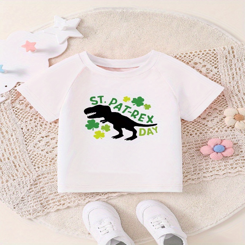 

Trendy Saint Patrick Day Pattern T-shirt, Casual Cotton Comfortable Short Sleeve Crew Neck Tees For Summer Holiday Boys Clothing