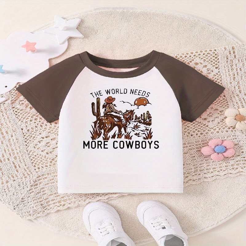 

The Wold Needs More Letter Print T-shirt, Tees For Kids Boys, Casual Short Sleeve T-shirt For Summer Spring Fall, Tops As Gifts