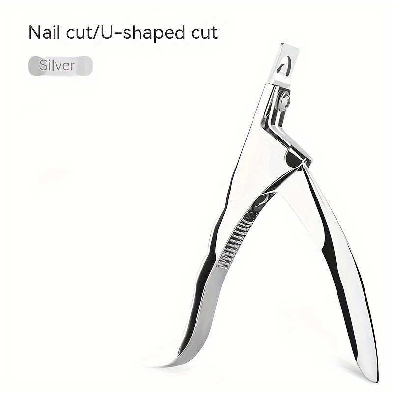 

Silver Stainless U Shaped Nail Tips Nail Clipper, Edge Cutters, False Nail Cutting For Round/square Fake Nail Tips Tool