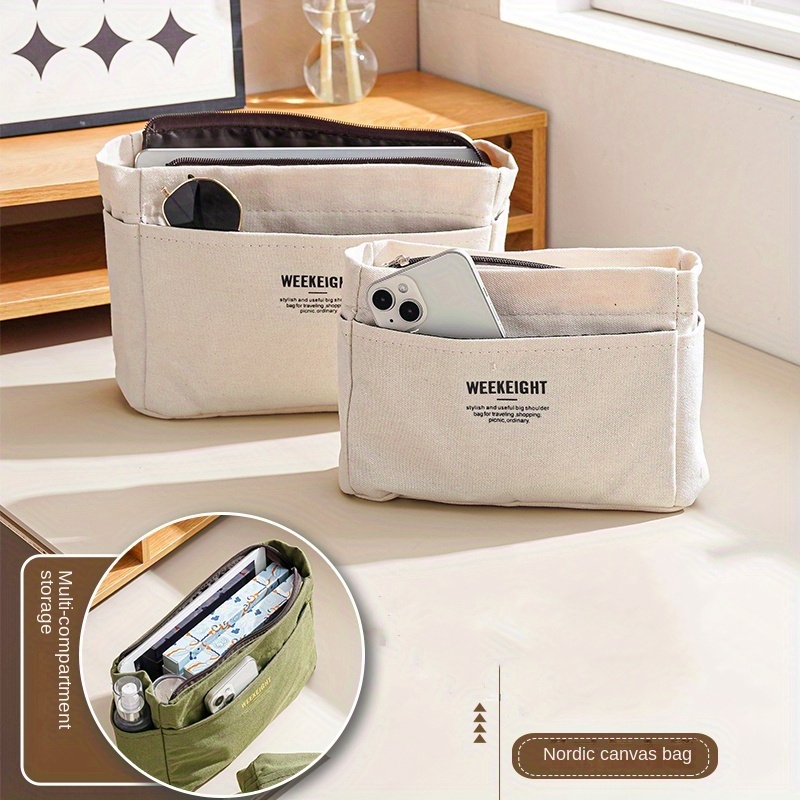 

Simple Multifunctional Insert Storage Bag With Pockets, Versatile Liner Bag For Travel Bag