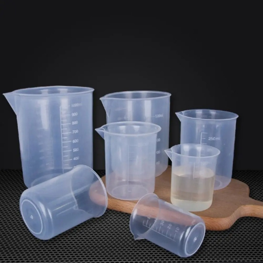 

10pcs 100ml/150ml Measuring Cup, Transparent Scale Plastic Measuring Cup, Lab Chemical Measuring Cup Without Handle