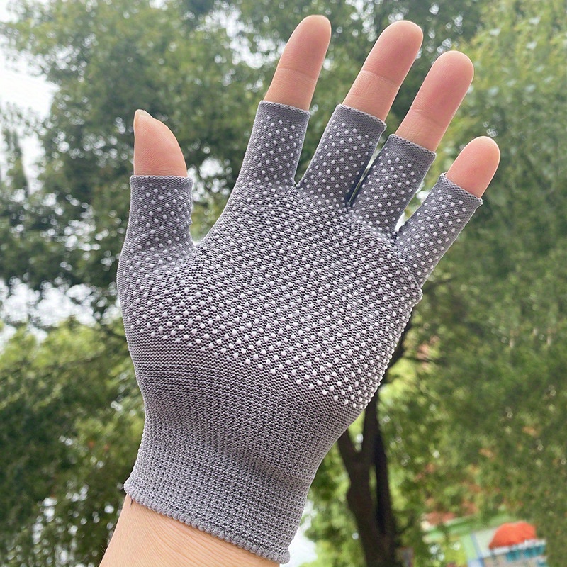 Bicycle Fishing Driving Half Finger Non-slip Breathable Work Gloves, Spot  Glue Gloves Non-slip Cycling Outdoor Thin Gloves For Men And Women